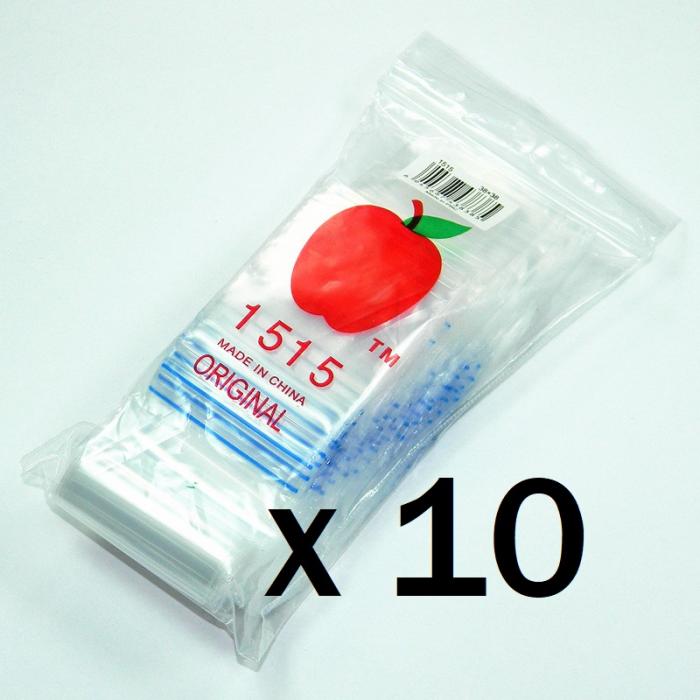 1000 Apple1515 Resealable Plastic Bags Clear 38x38mm