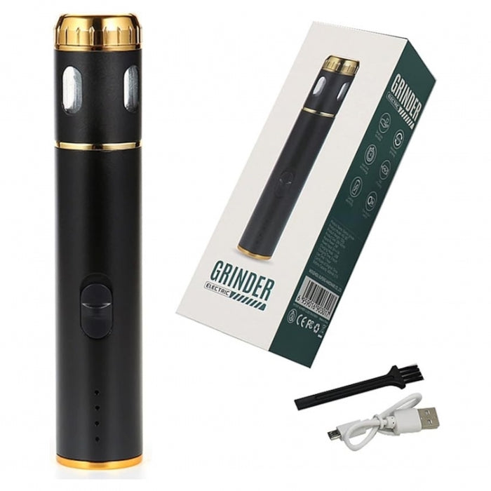 Electric Dry Herb Grinder Pen Automatic Dispenser Tobacco Mini USB Gold