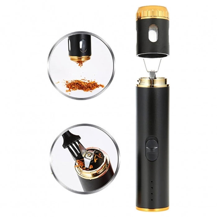 Electric Dry Herb Grinder Pen Automatic Dispenser Tobacco Mini USB Gold