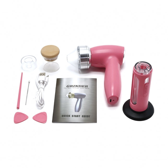 High End Electric Herb Grinder Kit With Accessories Pink