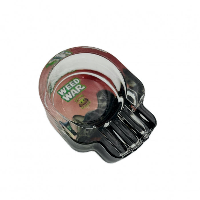 Weed War Thick Glass Skull Shaped Ashtray