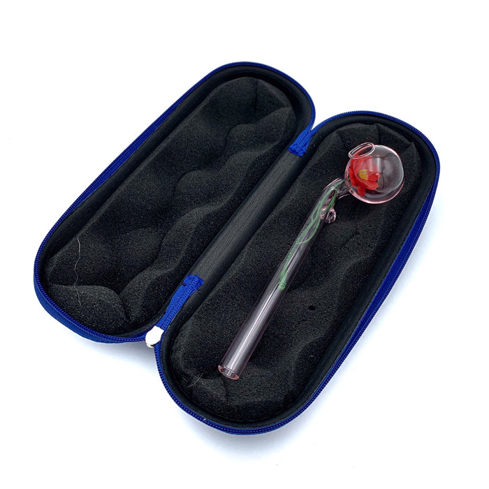Purple Large Glass Pipe Pouch Case With Zip Lock