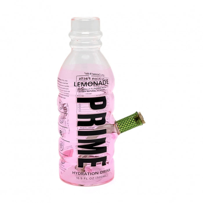Prime Bottle Glass Bong Water Pipe 20cm Pink