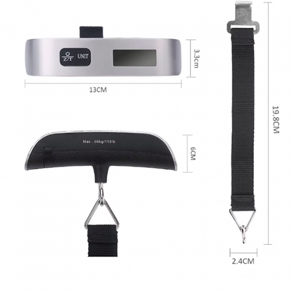 Portable Electronic Luggage LCD Handle Scale Thermometer 10g_50kg