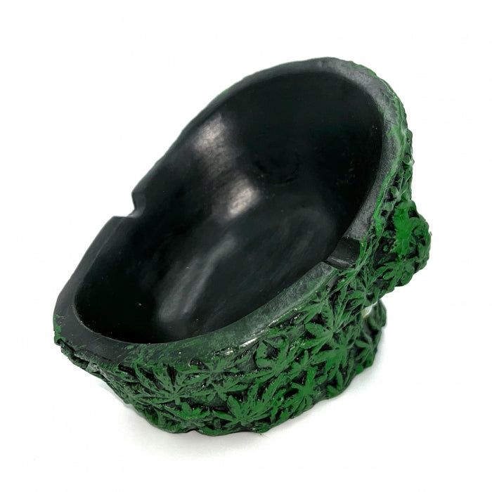 Resin Green Weed Skull Ashtray