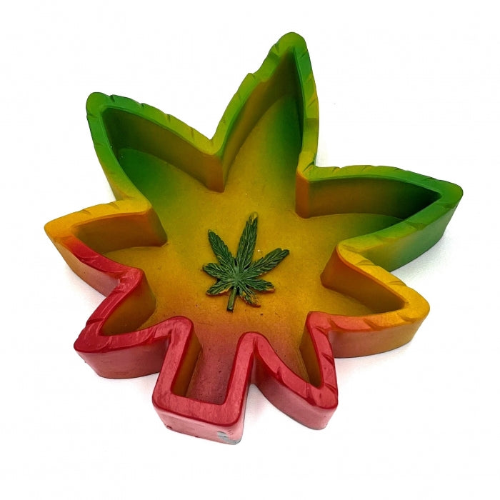 Rasta Hemp Leaf Resin Ashtray