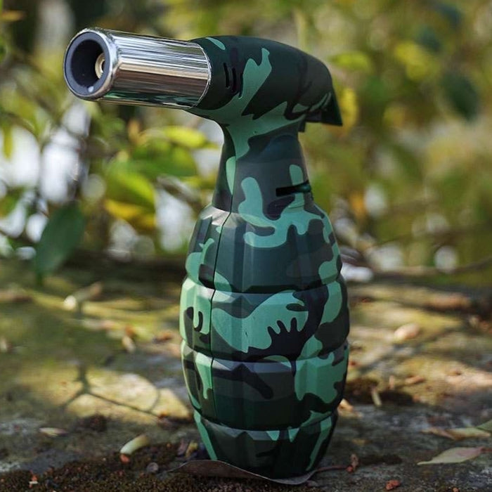 White Camouflage Longstar Flamethrower Grenade Giant Jet Lighter