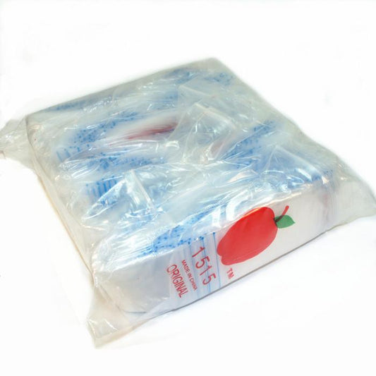 1000 Apple1515 Resealable Plastic Bags Clear 38x38mm