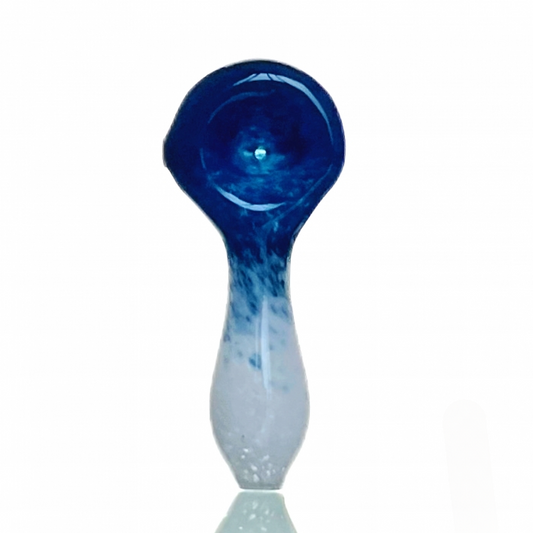 Frit Glass Hand Dry Pipe 10cm Blue