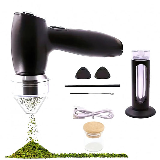 High End Electric Herb Grinder Kit With Accessories Black