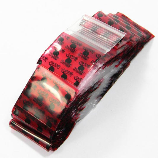 100 Apple1010 Resealable Plastic Bags Stay High 25x25mm