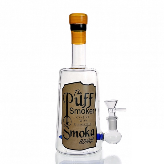 The Puff Smoker Smoka Liquor Bottle Glass Bong 23cm