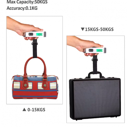 Portable Electronic Luggage LCD Handle Scale Thermometer 10g_50kg