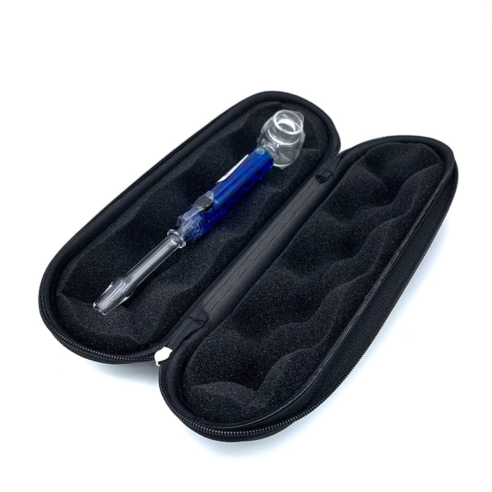 XLarge Glass Pipe Pouch Case With Zip Lock Black
