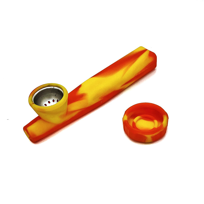 Kazili Silicone Hand Smoking Pipe Yellow Orange