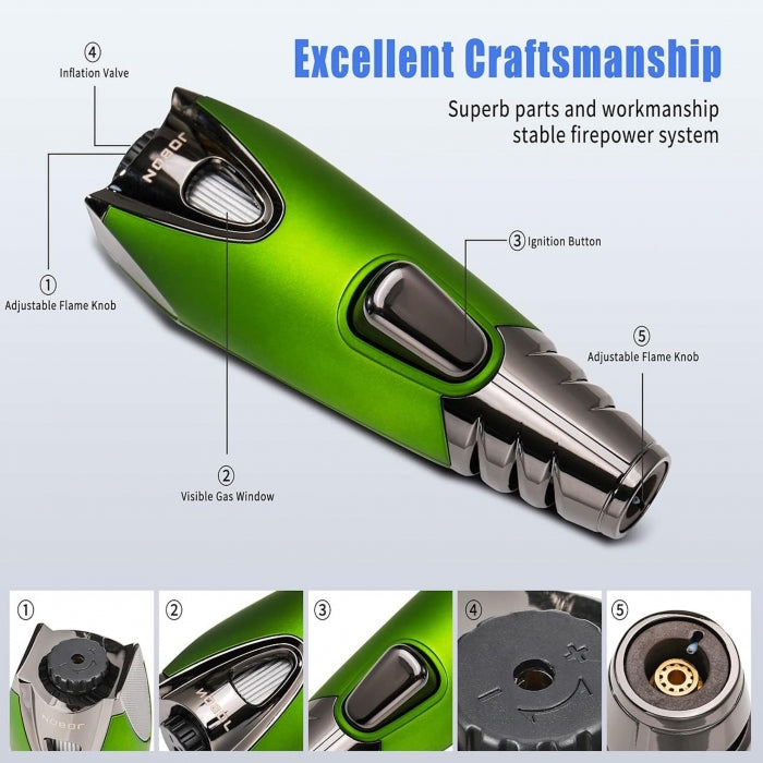 Jobon Rocket Torch Zinc Alloy Jet Flame Lighter Blue